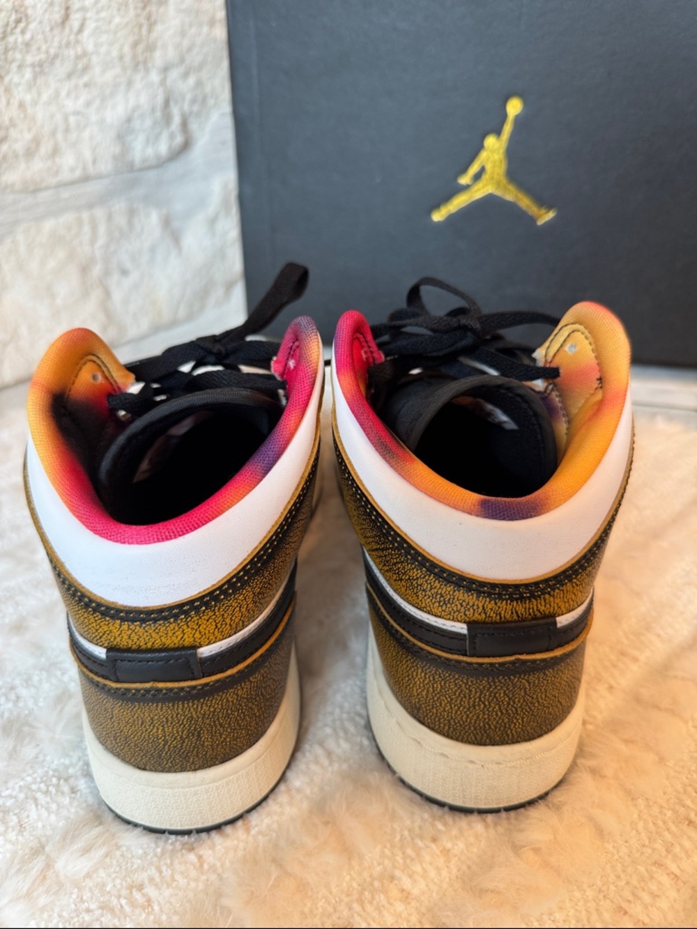 Nike Air Jordan 1 Retro High OG Black and Gold Sneakers - Picture 4 of 9